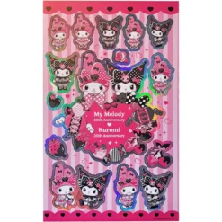 Sanrio Pink Black Party Series Sticker Pack Kuromi & My
