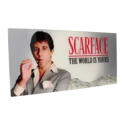 Scarface Glasposter The World Is Yours (Grey Background) 60 x 30 cm