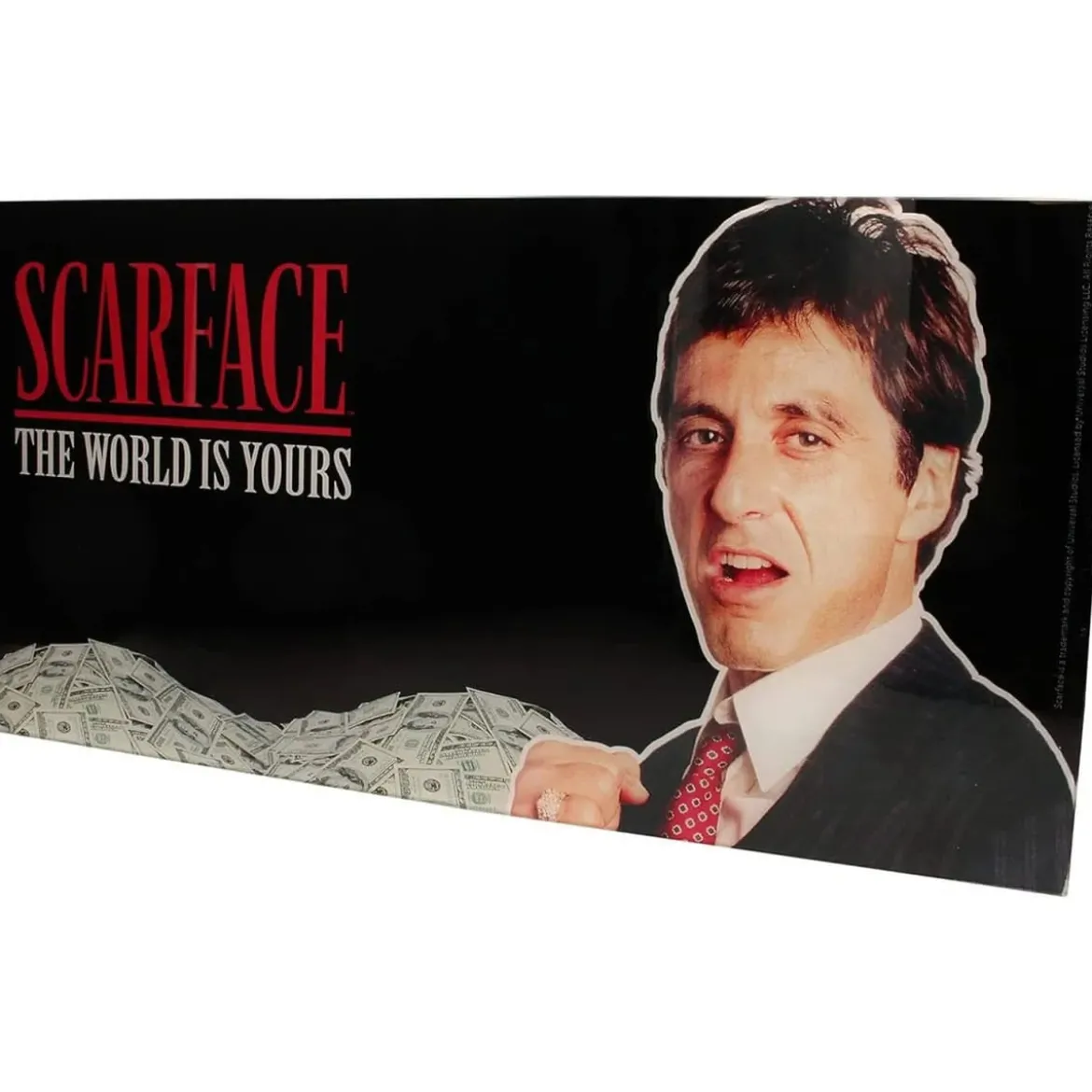 Scarface Glasposter The World Is Yours (Black Background) 60 x 30 cm