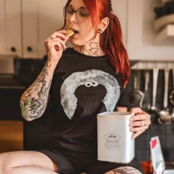 Sesamstraße - Cookie Monster Moonnight T-Shirt schwarz