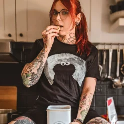 Sesamstraße - Cookie Monster Moonnight T-Shirt schwarz