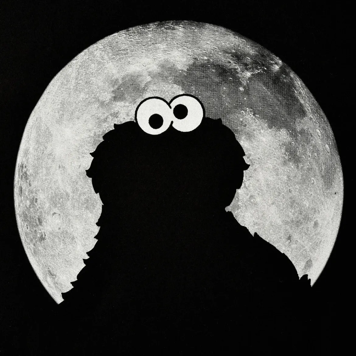 Sesamstraße - Cookie Monster Moonnight T-Shirt schwarz