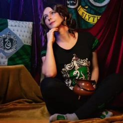 Slytherin Wappen Pyjama schwarz - Harry Potter