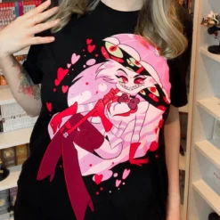 Spider Demon Angel T-Shirt für Hazbin Hotel Fans schwarz