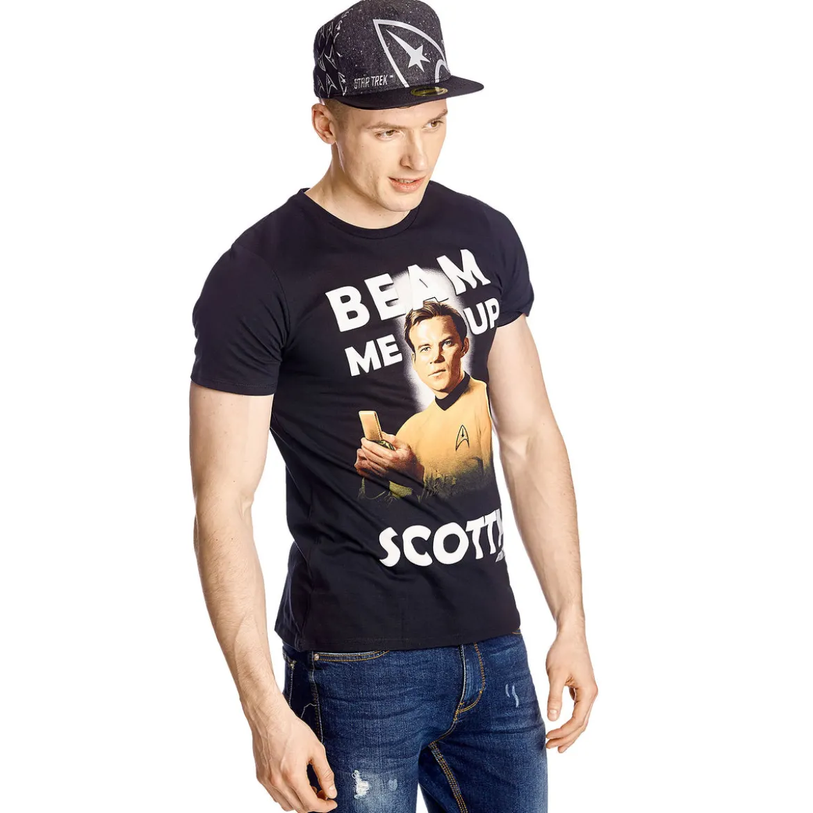 Star Trek - Kirk Beam Me Up T-Shirt schwarz