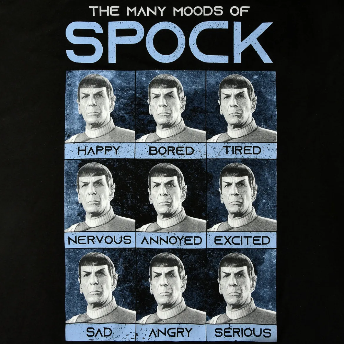 Star Trek - Many Mood of Spock T-Shirt schwarz