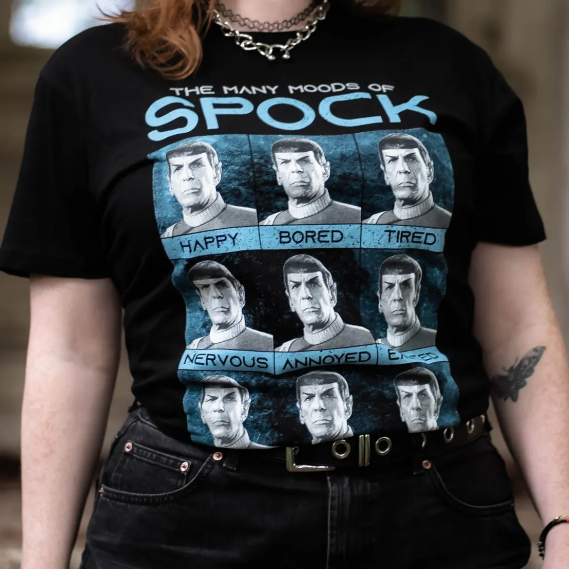 Star Trek - Many Mood of Spock T-Shirt schwarz
