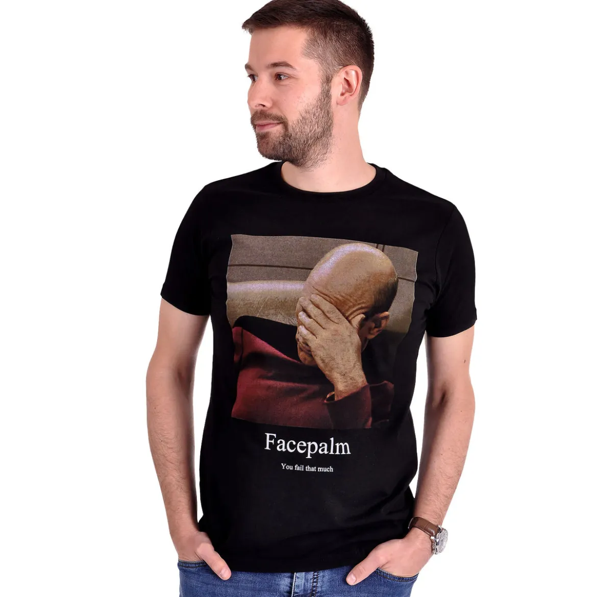 Star Trek - Picard Facepalm T-Shirt schwarz