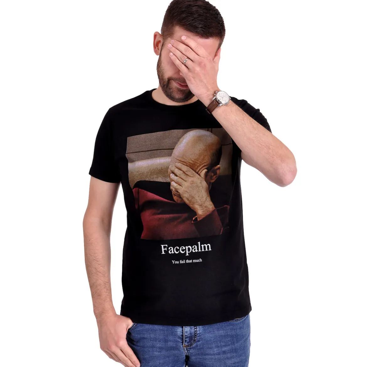 Star Trek - Picard Facepalm T-Shirt schwarz