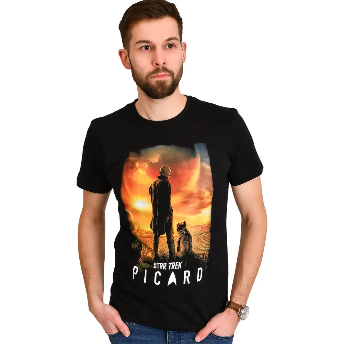 Star Trek - Picard Poster T-Shirt schwarz