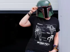 Star Wars - Boba Fett Slave I Sketch T-Shirt schwarz