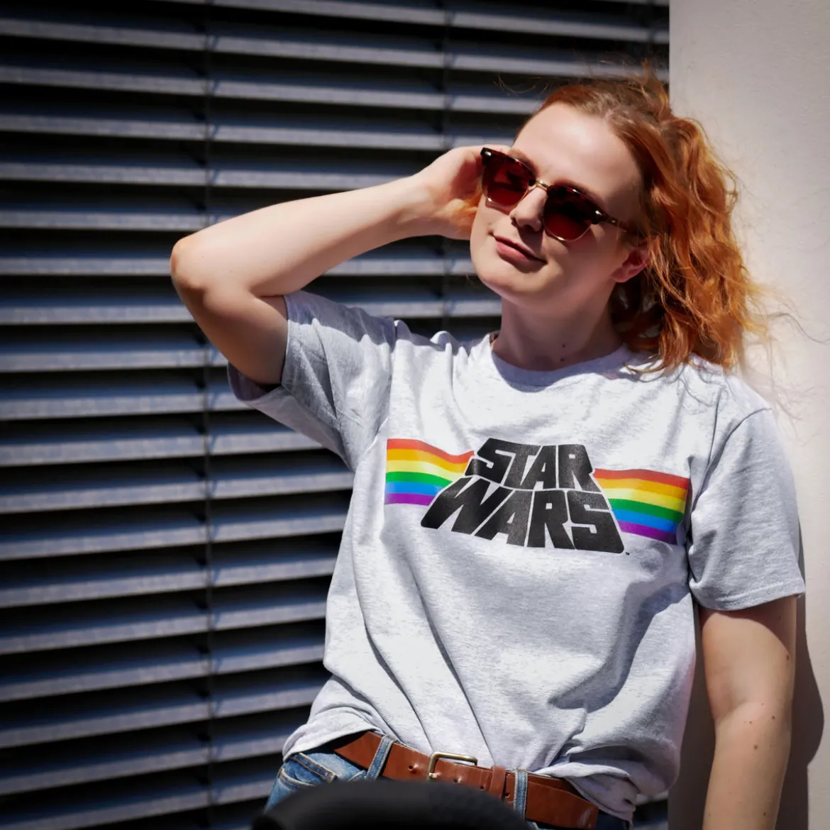 Star Wars - Classic Rainbow Logo Pride T-Shirt grau
