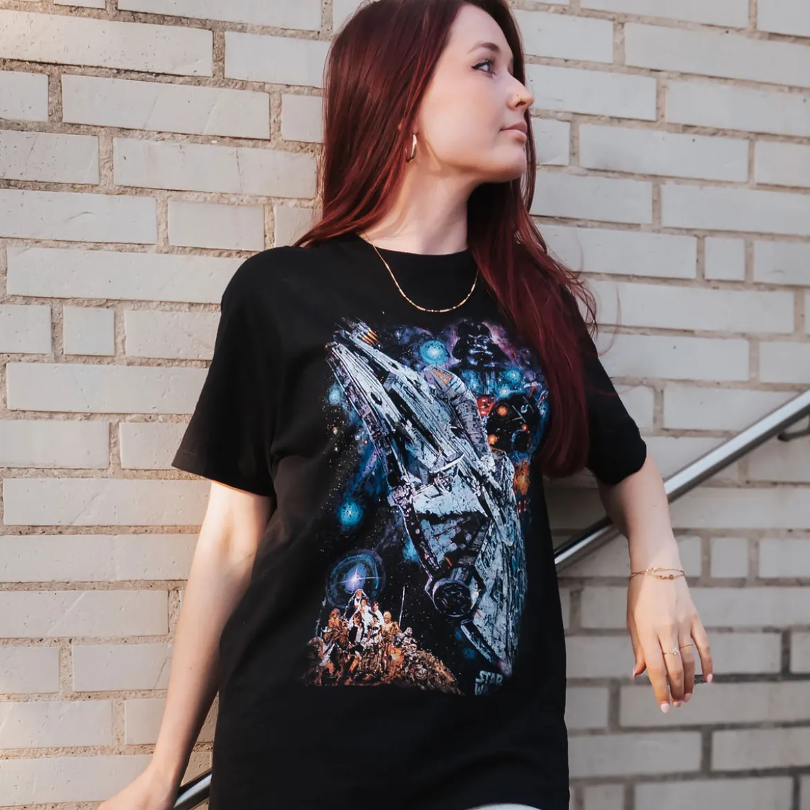 Star Wars - Galaxy Ship Poster T-Shirt schwarz