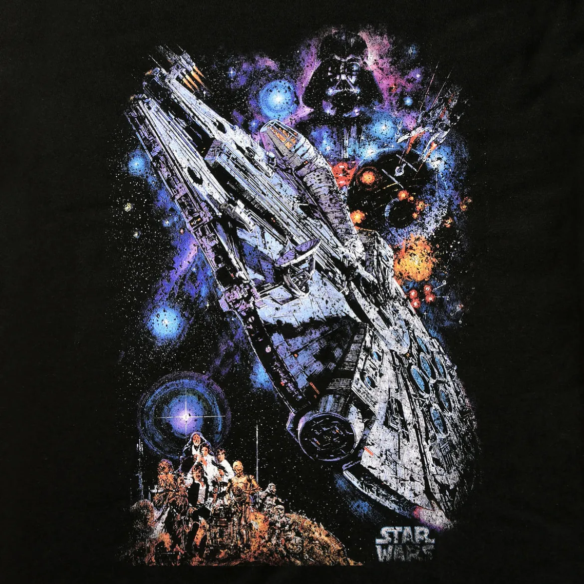 Star Wars - Galaxy Ship Poster T-Shirt schwarz