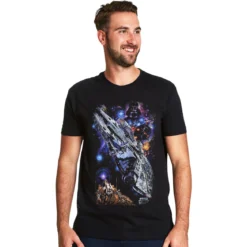 Star Wars - Galaxy Ship Poster T-Shirt schwarz