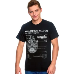 Star Wars - Millennium Falcon Sketch T-Shirt schwarz