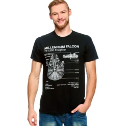 Star Wars - Millennium Falcon Sketch T-Shirt schwarz