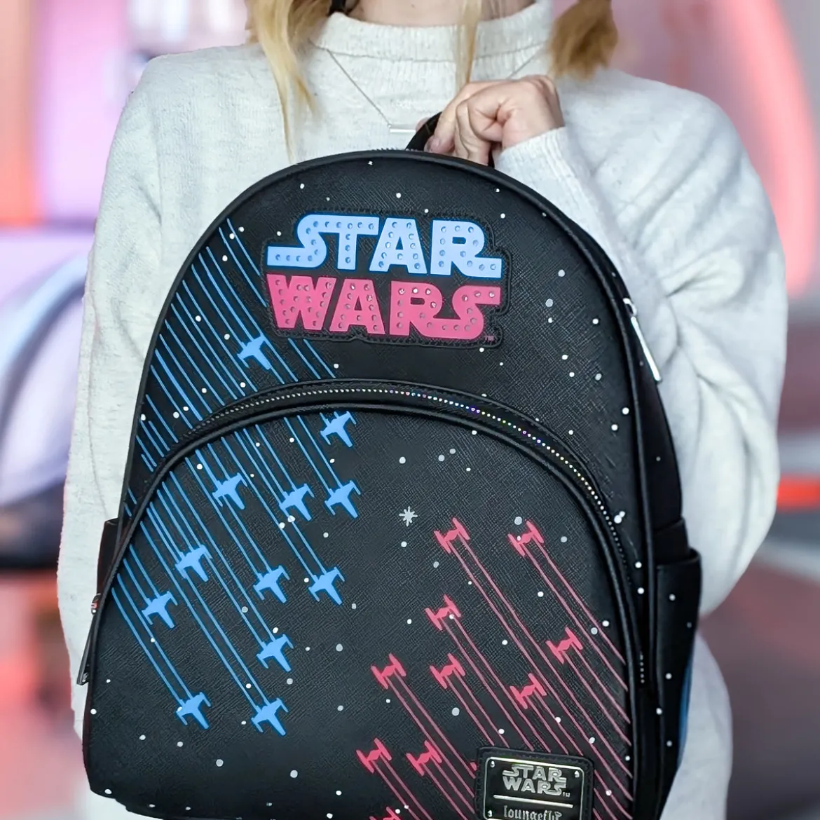Star Wars - Neon 70er Jahre Rucksack mit Licht