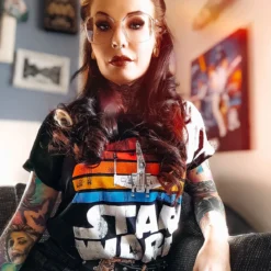 Star Wars of 1977 Retro T-Shirt schwarz
