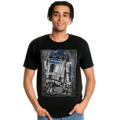 Star Wars - R2D2 Portrait T-Shirt schwarz