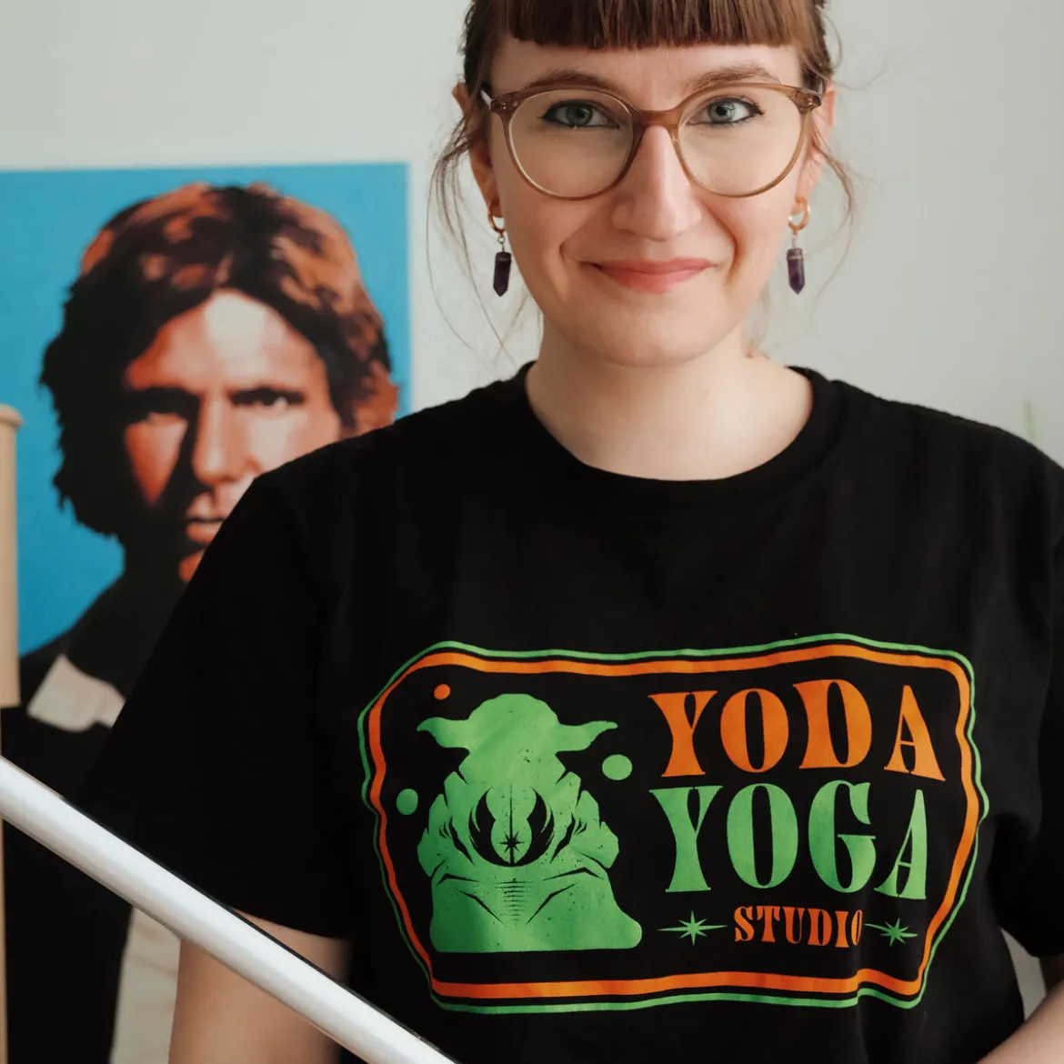 Star Wars - Yoda Yoga Studio T-Shirt schwarz