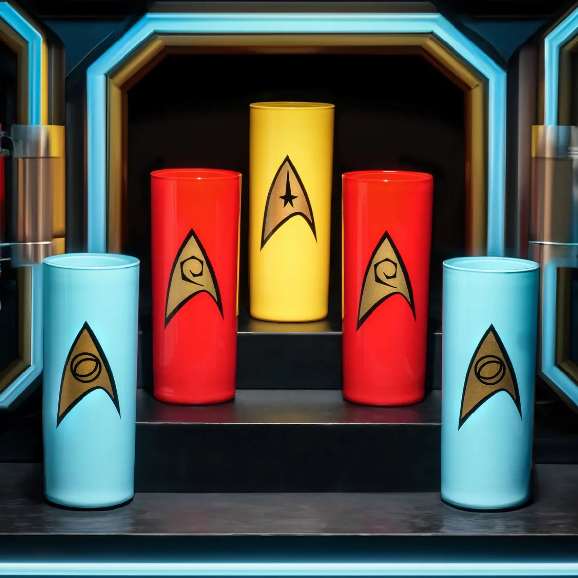 Sternenflottenabzeichen Gläser 5er Set - Star Trek