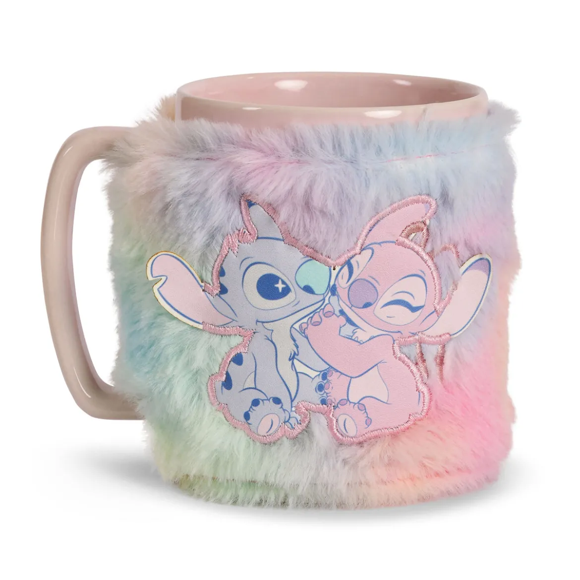 Stitch und Angel Tasse mit Plüschüberzug - Lilo & Stitch