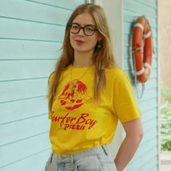 Stranger Things - Surfer Boy Pizza T-Shirt gelb