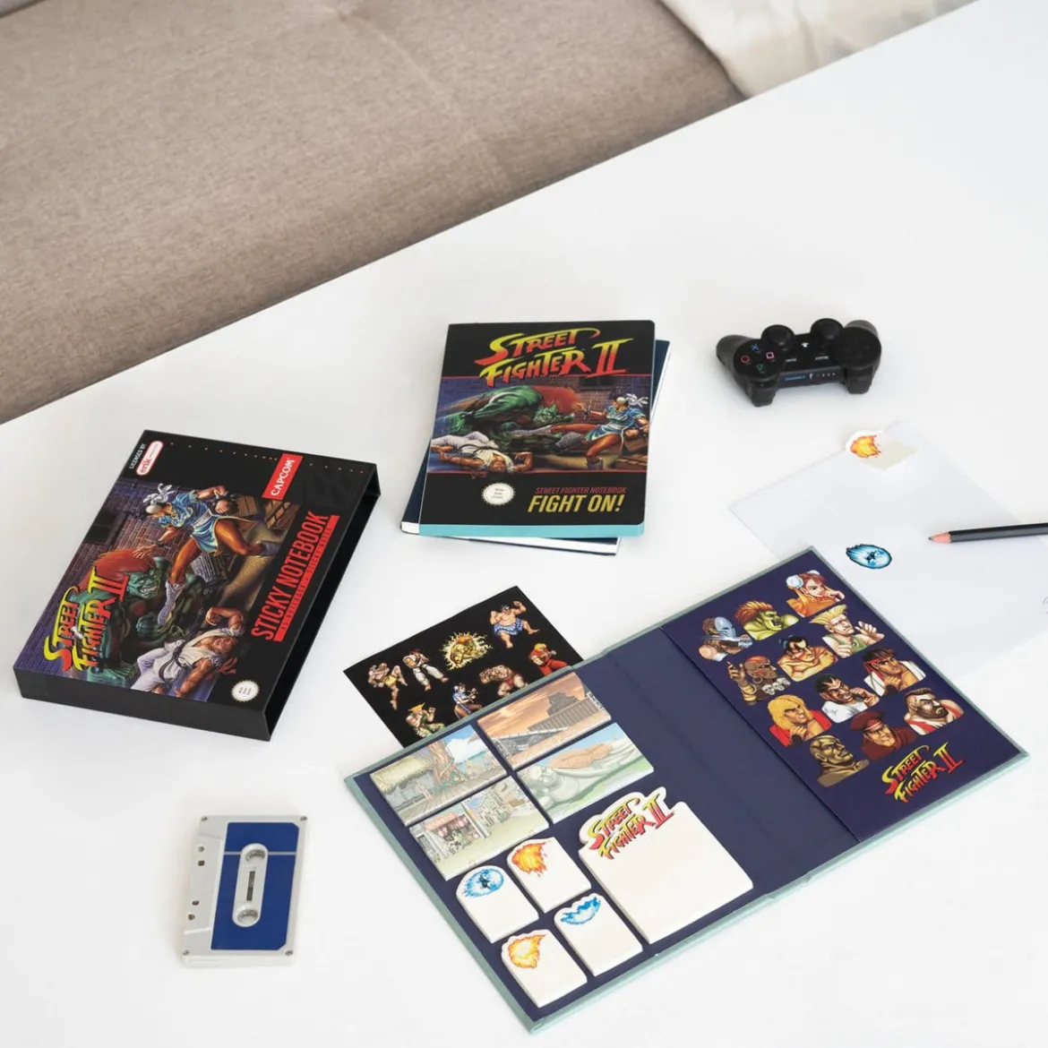 Street Fighter Premium Notizbuch mit Haftnotizen und Hülle A5