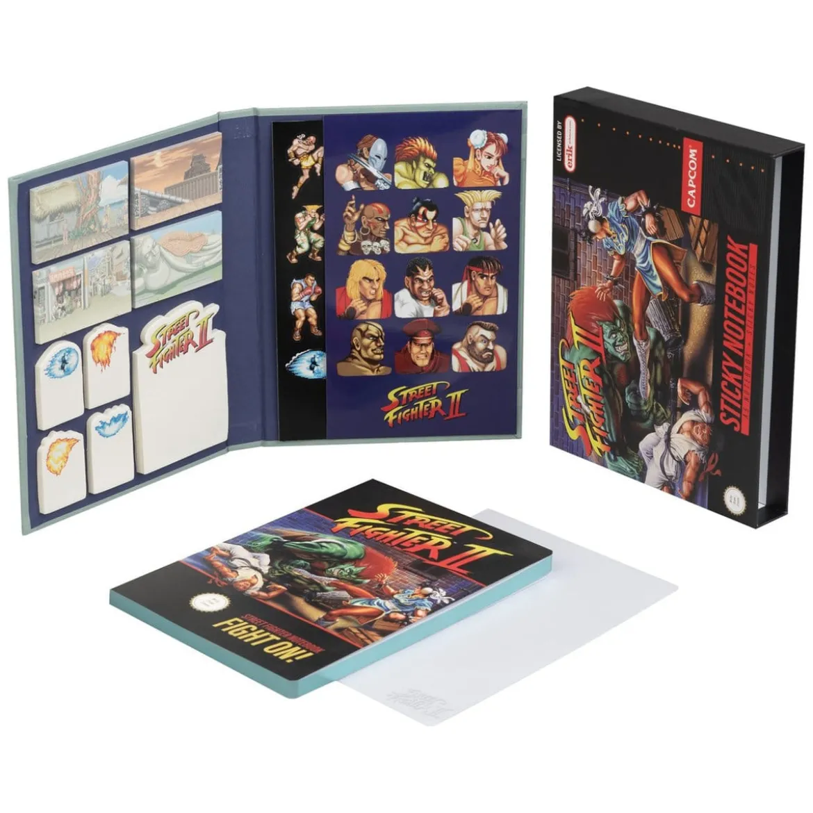 Street Fighter Premium Notizbuch mit Haftnotizen und Hülle A5