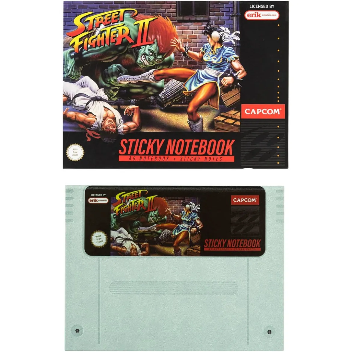 Street Fighter Premium Notizbuch mit Haftnotizen und Hülle A5