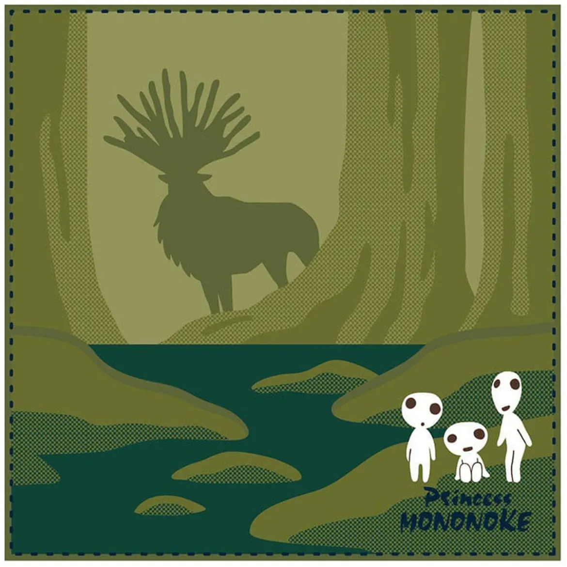 Studio Ghibli Mini-Handtuch Prinzessin Mononoke Shadow of