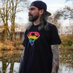 Superman - Pride Logo T-Shirt schwarz