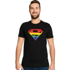 Superman - Pride Logo T-Shirt schwarz