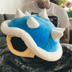 Super Mario - Blauer Stachi-Panzer Plüsch Figur XL