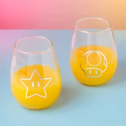 Super Mario - Star & Super Pilz Gläser 2er Set