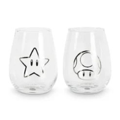 Super Mario - Star & Super Pilz Gläser 2er Set