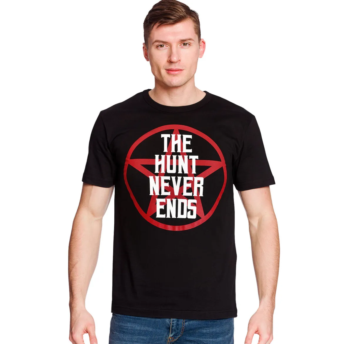 The Hunt Never Ends T-Shirt für Supernatural Fans schwarz