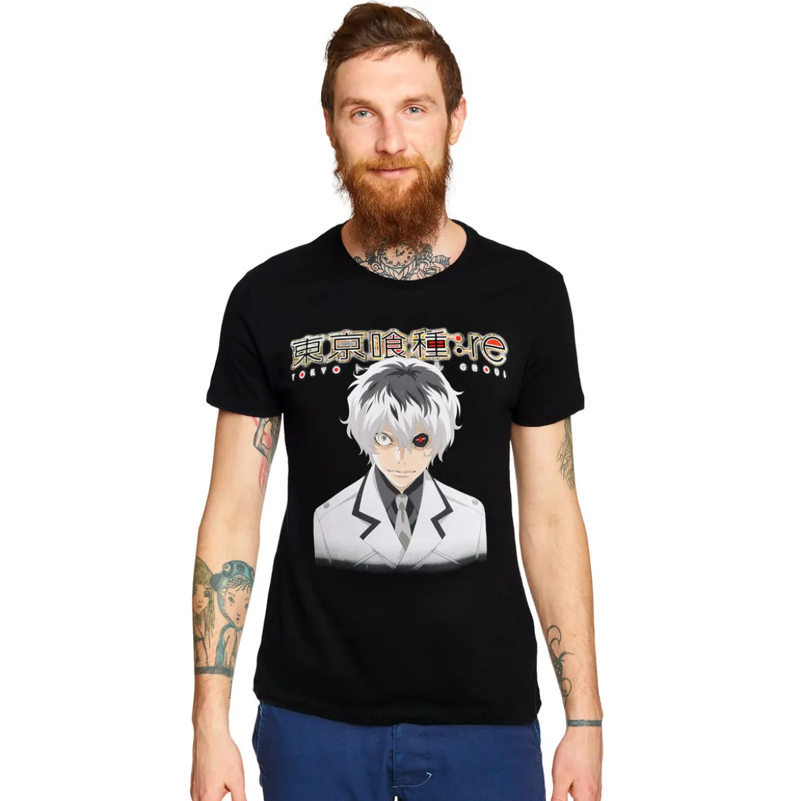 Tokyo Ghoul - Ken Kaneki mit Kakugan T-Shirt schwarz