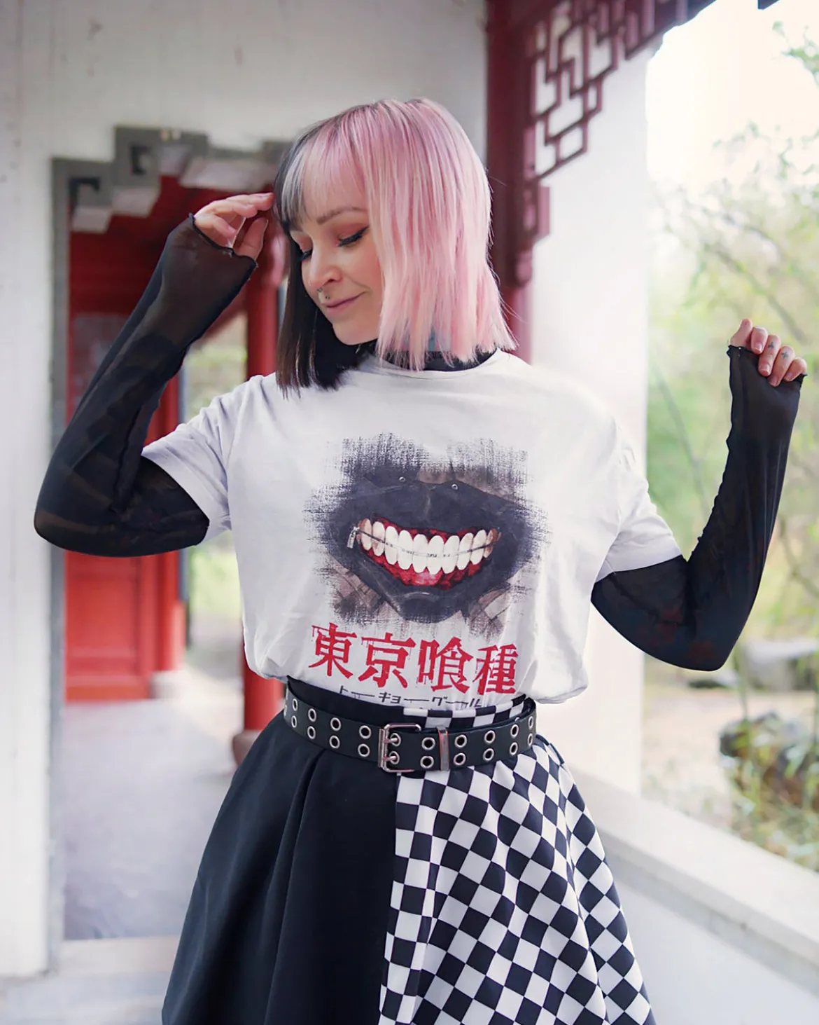 Tokyo Ghoul - Scraped Mask T-Shirt weiß