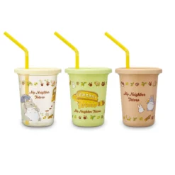 Totoro - Katzenbus und Totoro Becher mit Strohhalm 3er Set