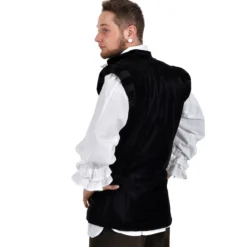 Wams Samt mit Stehkragen schwarz