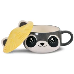 Waschbär Kawaii Tasse mit Deckel für Anime Fans