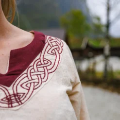 Wikinger Kleid Lagertha beige-rot