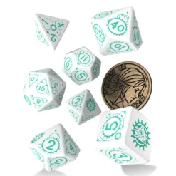 Witcher - Ciri RPG Würfel Set 7tlg mit Sammlermünze
