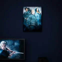 Witcher - Ciri, Yennefer & Geralt Wandbild mit Licht