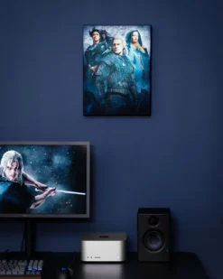 Witcher - Ciri, Yennefer & Geralt Wandbild mit Licht