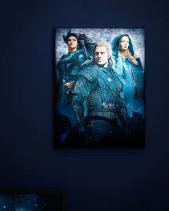 Witcher - Ciri, Yennefer & Geralt Wandbild mit Licht