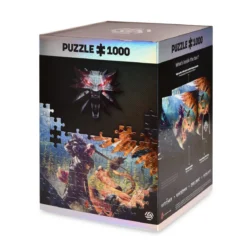 Witcher - Geralt vs. Greif Puzzle mit Logo Stoffbeutel