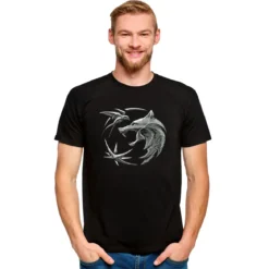 Witcher - Wolf Emblem T-Shirt schwarz